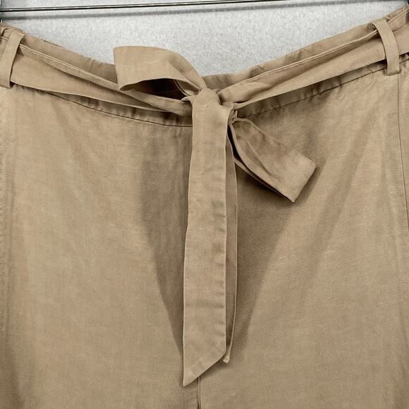 EILEEN FISHER Pants XL Tencel Linen Lantern Ankle Belted Twill Beige NEW - Picture 5 of 15